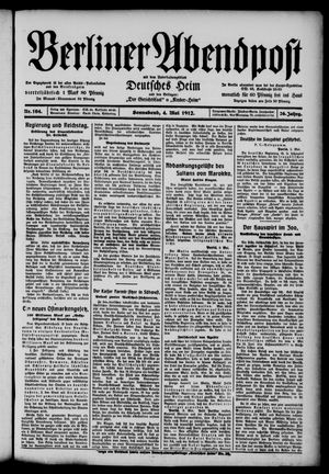 Berliner Abendpost vom 04.05.1912