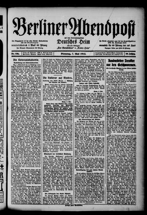 Berliner Abendpost vom 07.05.1912