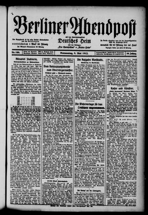 Berliner Abendpost vom 09.05.1912