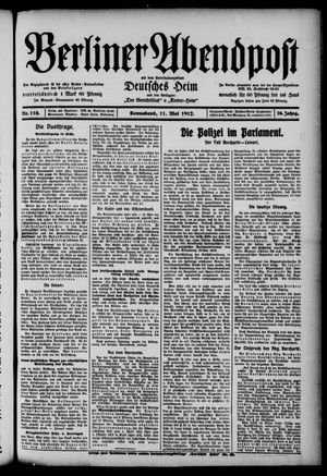 Berliner Abendpost vom 11.05.1912