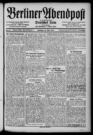 Berliner Abendpost vom 12.05.1912