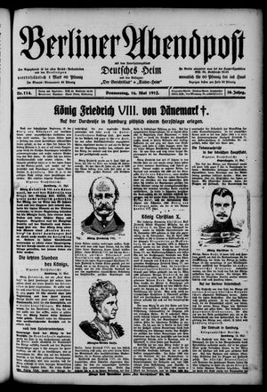 Berliner Abendpost vom 16.05.1912