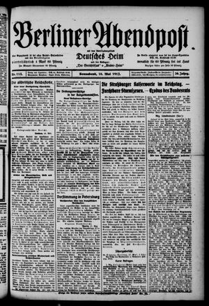 Berliner Abendpost vom 18.05.1912