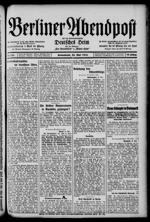 Berliner Abendpost vom 25.05.1912