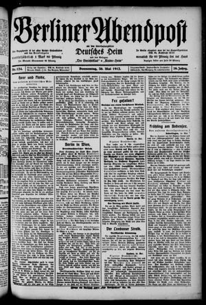 Berliner Abendpost vom 30.05.1912