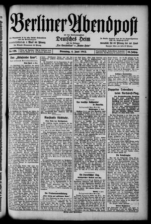 Berliner Abendpost on Jun 4, 1912
