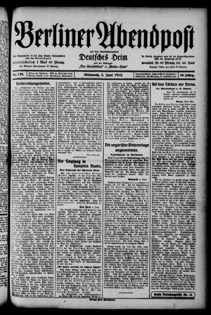 Berliner Abendpost vom 05.06.1912