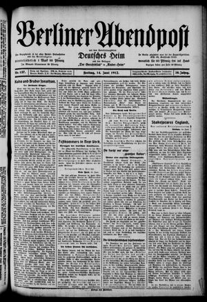 Berliner Abendpost vom 14.06.1912