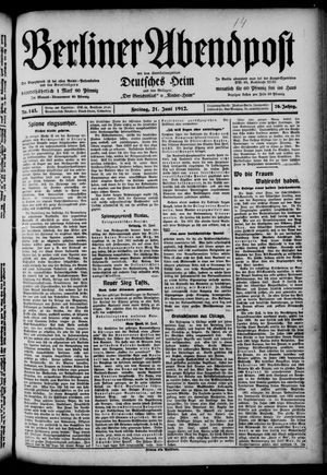 Berliner Abendpost vom 21.06.1912