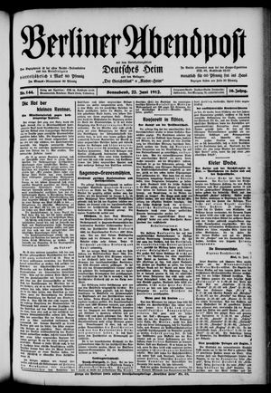 Berliner Abendpost on Jun 22, 1912