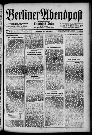 Berliner Abendpost vom 26.06.1912