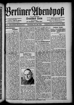 Berliner Abendpost vom 25.07.1912