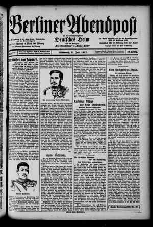 Berliner Abendpost on Jul 31, 1912
