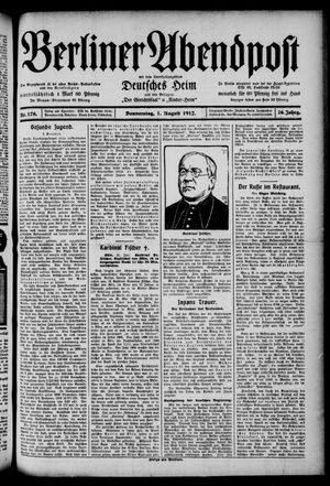 Berliner Abendpost vom 01.08.1912