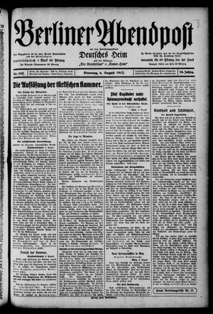 Berliner Abendpost on Aug 6, 1912