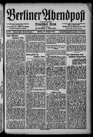 Berliner Abendpost on Aug 16, 1912