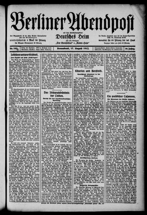 Berliner Abendpost on Aug 17, 1912
