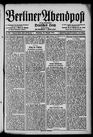 Berliner Abendpost vom 18.08.1912