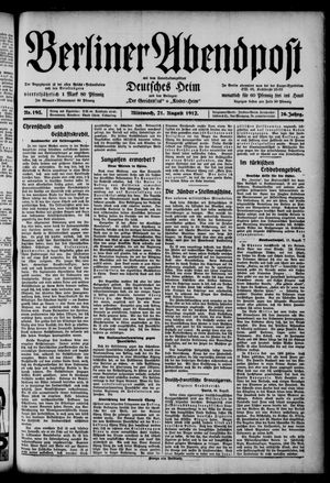 Berliner Abendpost vom 21.08.1912