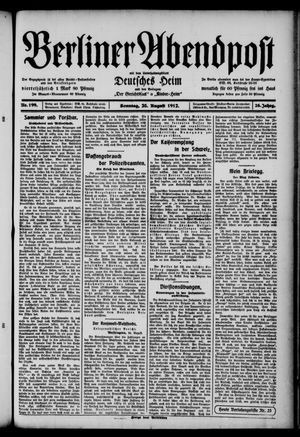 Berliner Abendpost vom 25.08.1912