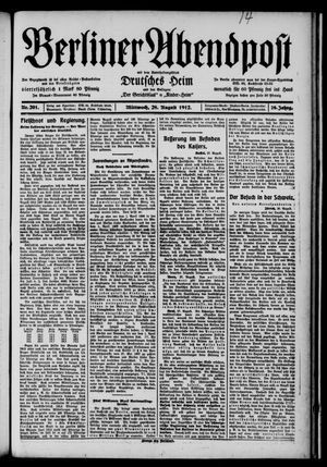 Berliner Abendpost vom 28.08.1912