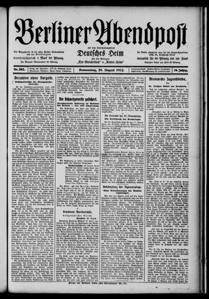 Berliner Abendpost vom 29.08.1912