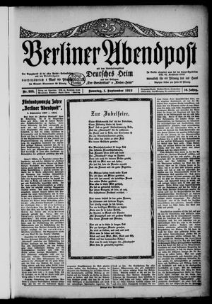 Berliner Abendpost vom 01.09.1912