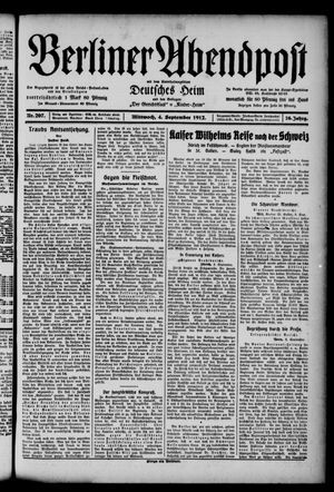 Berliner Abendpost vom 04.09.1912