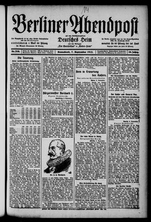 Berliner Abendpost vom 07.09.1912