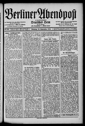 Berliner Abendpost vom 10.09.1912