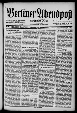 Berliner Abendpost vom 12.09.1912