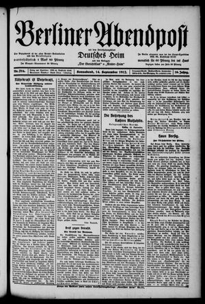Berliner Abendpost vom 14.09.1912