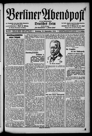 Berliner Abendpost vom 15.09.1912