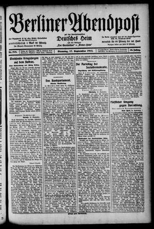 Berliner Abendpost vom 17.09.1912