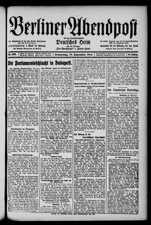 Berliner Abendpost vom 19.09.1912