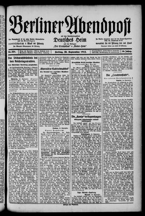 Berliner Abendpost vom 20.09.1912