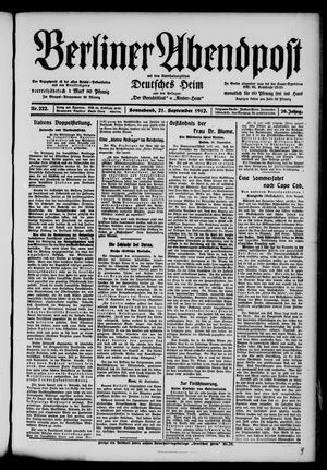 Berliner Abendpost vom 21.09.1912