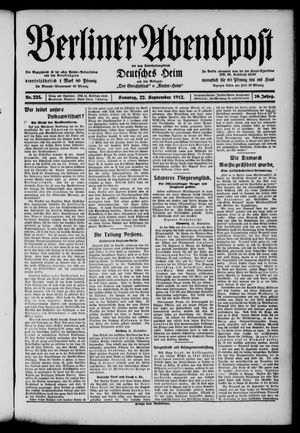 Berliner Abendpost vom 22.09.1912