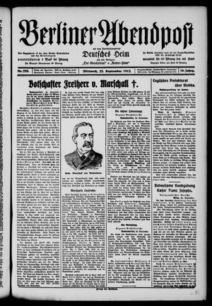 Berliner Abendpost on Sep 25, 1912