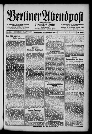 Berliner Abendpost vom 26.09.1912