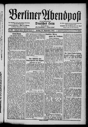 Berliner Abendpost vom 27.09.1912