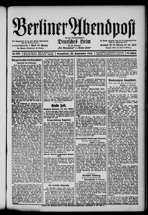 Berliner Abendpost on Sep 28, 1912