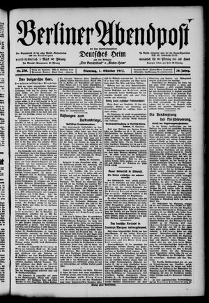 Berliner Abendpost vom 01.10.1912