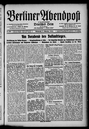 Berliner Abendpost vom 02.10.1912