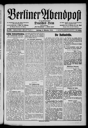 Berliner Abendpost vom 04.10.1912