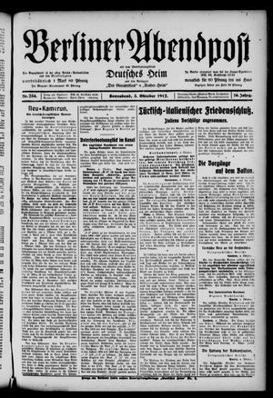 Berliner Abendpost vom 05.10.1912