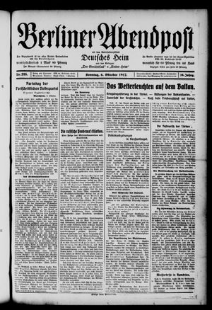 Berliner Abendpost vom 06.10.1912