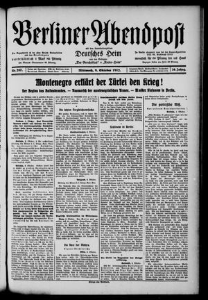 Berliner Abendpost vom 09.10.1912