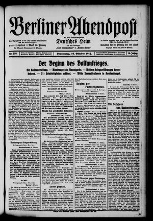Berliner Abendpost vom 10.10.1912
