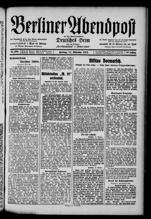 Berliner Abendpost vom 11.10.1912